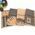 Grille de papier en bois sans papier cahier avec Kraftpaper Cover Elastic Band